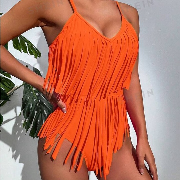 SHEIN orange swimsuit, size S never worn - Picture 4 of 7
